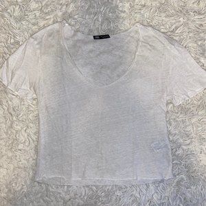 Zara White Sheer Top